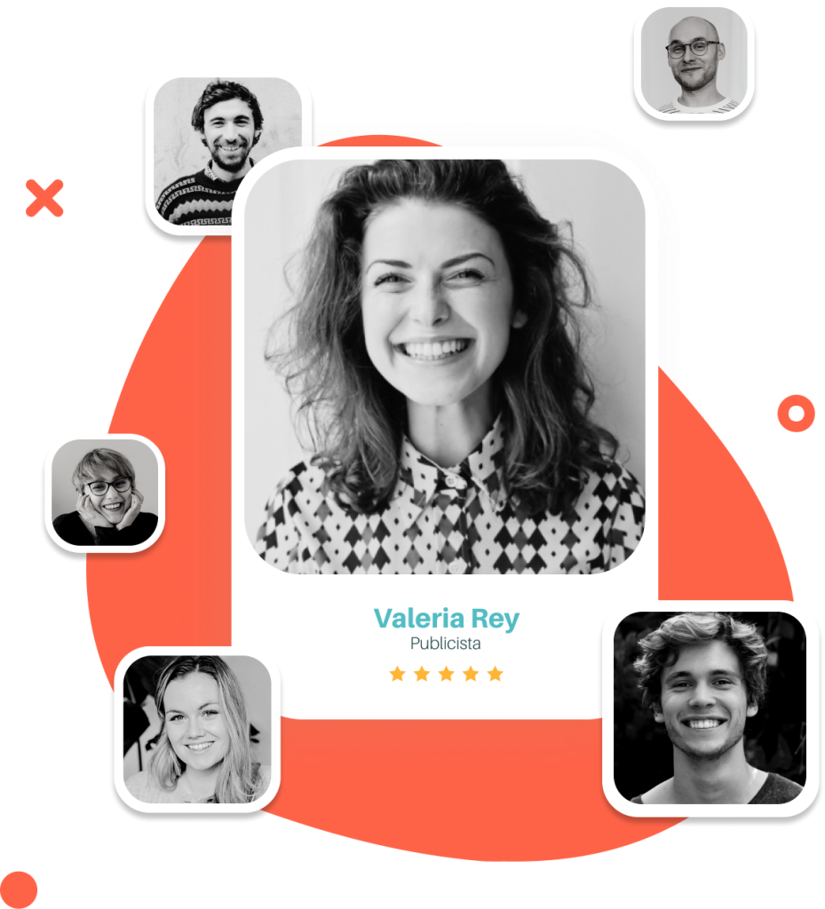 Candidatos con Valeria Rey de principal fondo naranja